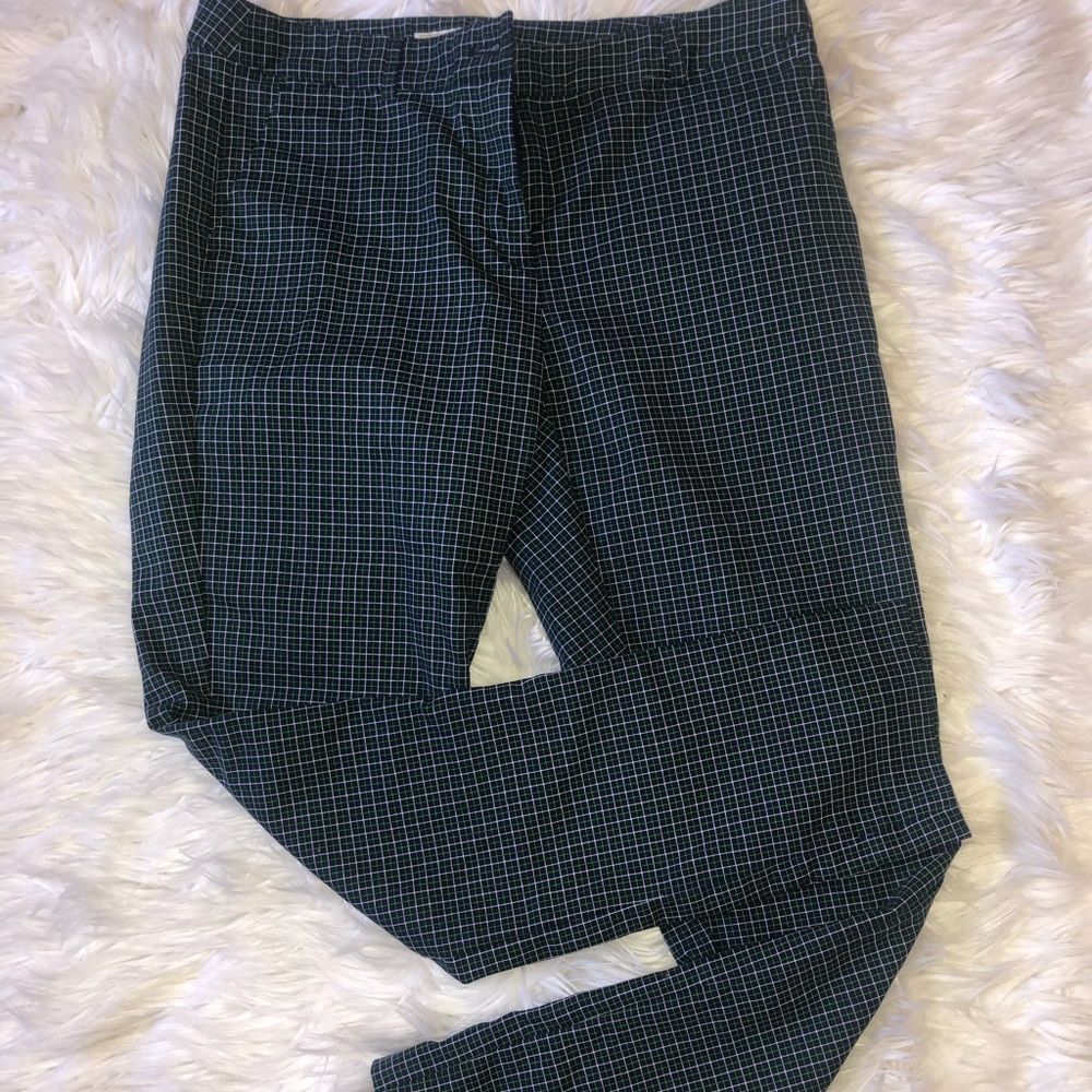 michael kors green, navy blue, & white plaid pants